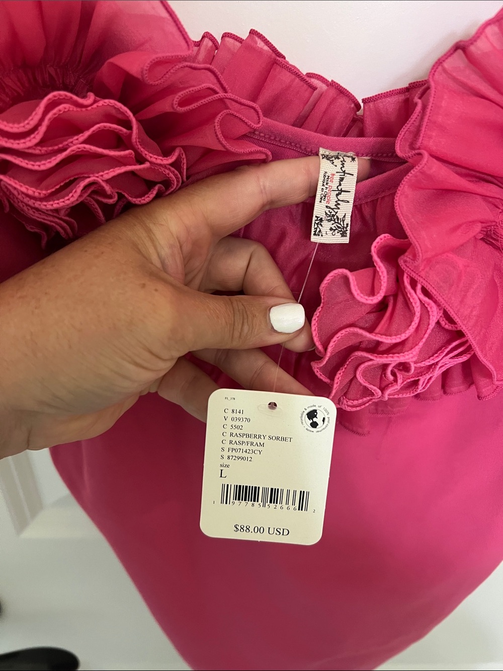 Free People Raspberry Sorbet Ruffle-Trim Bodysuit - Picture 2 of 3